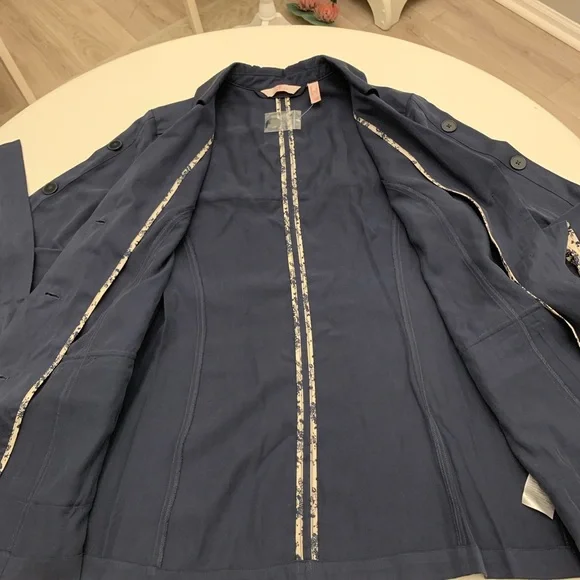 Laurie Felt Belted Utility Jacket with Contrast
Print Detai Indigo Sz 8 - Picture 8 of 12